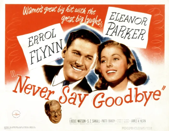 Framed Print : NEVER SAY GOODBYE, Errol Flynn, Eleanor Parker, S.Z. Sakall (bottom), 1946