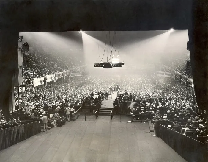 Framed Print : Scene at the Cleveland's Public Auditorium during the 1936 Republican National Convention. June 9, 1936. - (BSLOC_2014_17_10)