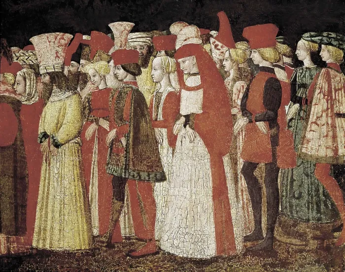 Framed Print : Scene of Court. ca. 1460. Detail of the frontal of the wedding chest, in the past attributed to Bonifacio Bembo. Anonymous of the Lombardian school. Renaissance art. Quattrocento Framed Print : Scene of Court. ca. 1460. Detail of the frontal of the wedding chest, in the past attributed to Bonifacio Bembo. Anonymous of the Lombardian school. Renaissance art. Quattrocento