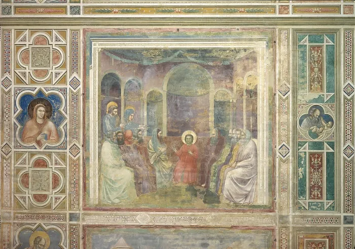 Framed Print : Scenes from the Life of Christ Christ among the Doctors, by Giotto, 1304 - 1306, 14th Century, fresco, - Italy, Veneto, Padua, Scrovegni Chapel. All Framed Print : Scenes from the Life of Christ Christ among the Doctors, by Giotto, 1304 - 1306, 14th Century, fresco, - Italy, Veneto, Padua, Scrovegni Chapel. All