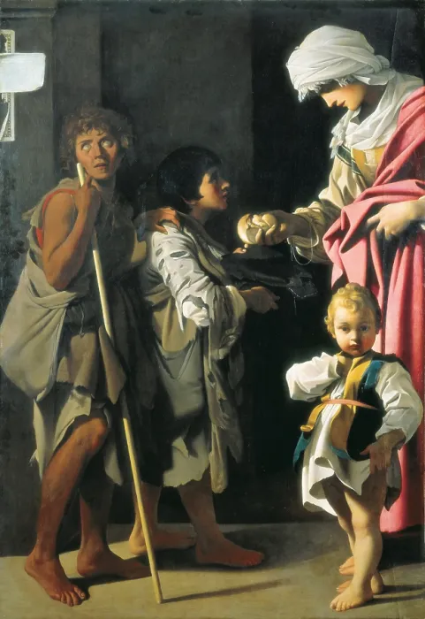 Framed Print : SCHEDONI, Bartolomeo (1578-1615); SCHEDONI, Bartolomeo (1578-1615). Charity. 1611; Charity. 1611. Baroque art. Oil on canvas. ITALY. Naples. National Museum of Capodimonte