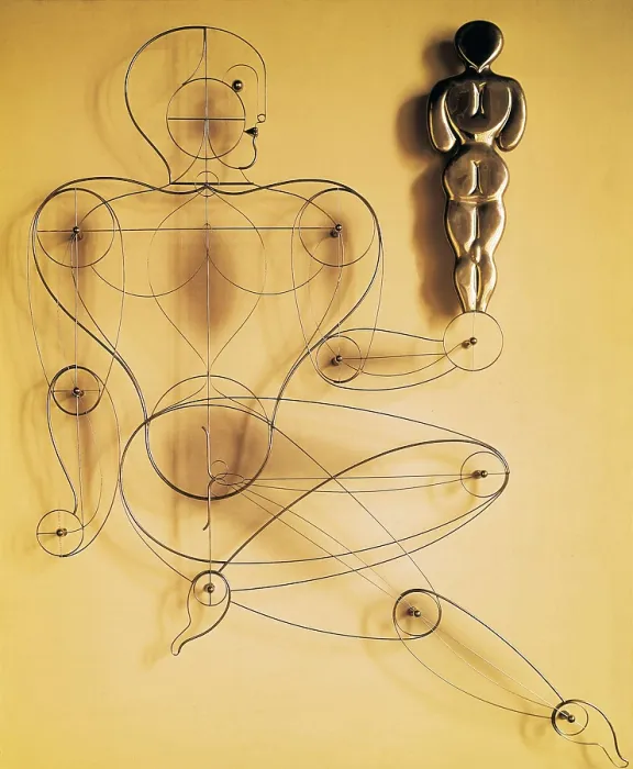 Framed Print : SCHLEMMER, Oskar (1888-1943). Male Figure Holding a Female Figure. beg. 20th c. Bauhaus. Sculpture. Private Collection. AISA / Everett Collection - Image has fine art copyright