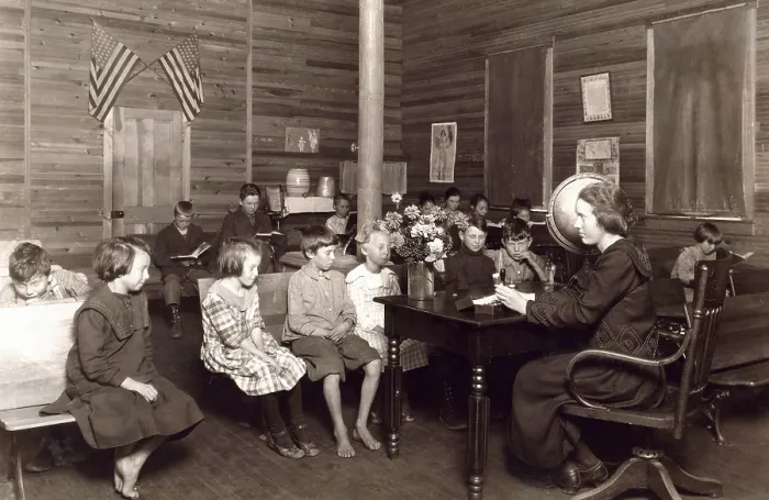 Framed Print : School in session - Sunset School, Marey, West Virginia. Photo by Lewis Wickes Hine, October 7, 1921