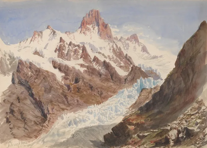 Framed Print : SCHRECKHORN, EISMEER, by John Singer Sargent, 1870, American watercolor painting Framed Print : SCHRECKHORN, EISMEER, by John Singer Sargent, 1870, American watercolor painting