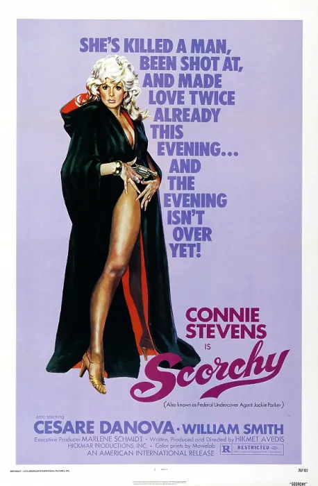 Framed Print : SCORCHY, US poster art, Connie Stevens, 1976 Framed Print : SCORCHY, US poster art, Connie Stevens, 1976