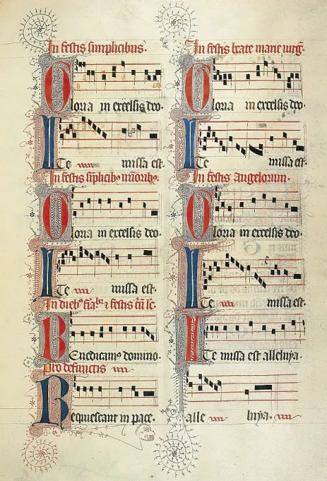 Framed Print : Score of a medieval ecclesiastical anthem. FRANCE. Paris. National Library. AISA / Everett Collection**US SALES ONLY**