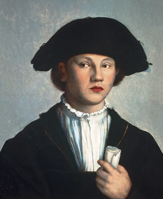 Framed Print : SCOREL, Jan van (1495-1562). Portrait of a young man. 1st half 16th c. Flemish art. ITALY. Rome. Galleria Spada (Spada Gallery)