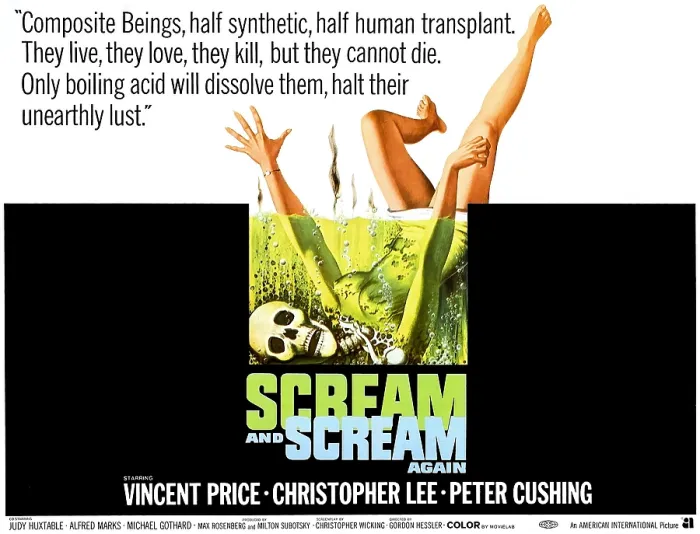 Framed Print : SCREAM AND SCREAM AGAIN, half-sheet poster art, 1970