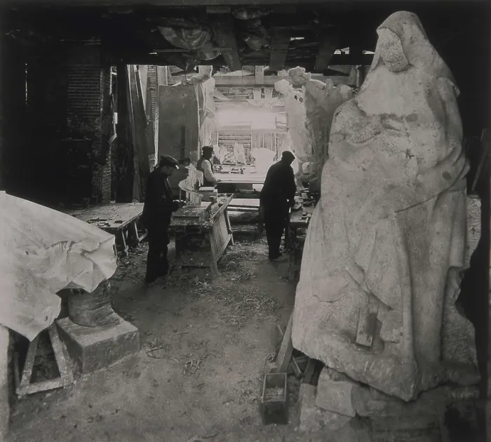 Framed Print : Sculpture workshop in the Sagrada Familia of Barcelona (1904). AISA / Everett Collection**US SALES ONLY**