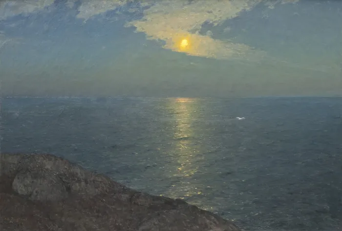 Framed Print : By the Sea, 1905, by Alfred Bergström, 1869-1930, Swedish painting, oil on canvas. Bergström, painted his Swedish seascapes and landscapes plein-aire