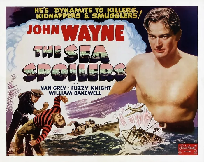Framed Print : THE SEA SPOILERS, US lobbycard, John Wayne (right), 1936