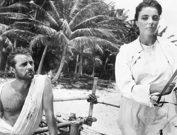 Framed Print : SEA WIFE, from left, Richard Burton, Joan Collins, 1957, 20th Century Fox, TM & Copyright / Courtesy: Everett Collection