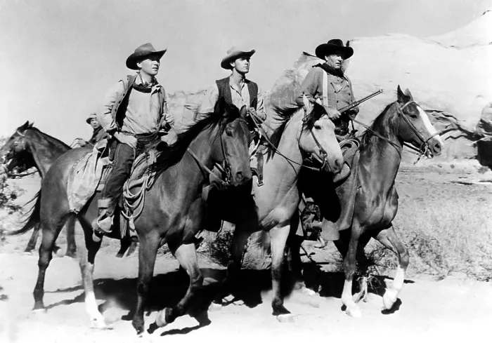 Framed Print : THE SEARCHERS, Harry Carey, Jr. Jeffrey Hunter, John Wayne, 1956