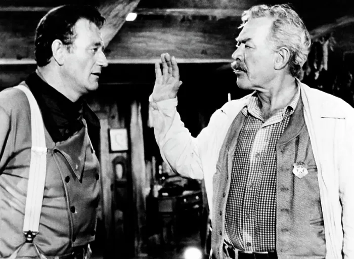 Framed Print : THE SEARCHERS, John Wayne, Ward Bond, 1956