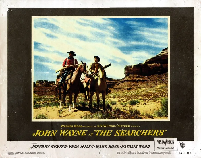 Framed Print : THE SEARCHERS, from left, John Wayne, Jeffrey Hunter, 1956