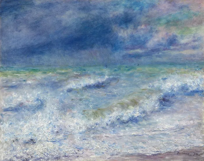 Framed Print : Seascape, 1879, by Pierre-Auguste Renoir, 1841-1919, French Impressionist painting, Impressionism, oil on canvas Framed Print : Seascape, 1879, by Pierre-Auguste Renoir, 1841-1919, French Impressionist painting, Impressionism, oil on canvas