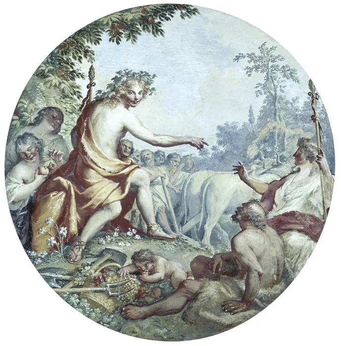 Framed Print : Four Seasons, by Fedele Fischetti, ca. 1750 - 1789, 18th Century, fresco - Italy, Campania, Caserta, Royal Little House of Belvedere. Whole artwork view