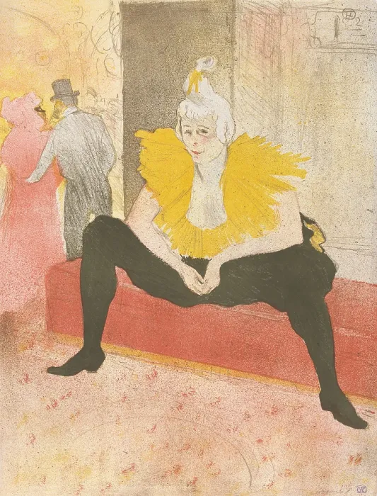 Framed Print : The Seated Clowness, by Henri de Toulouse-Lautrec, French Post-Impressionist, 1896, lithograph
