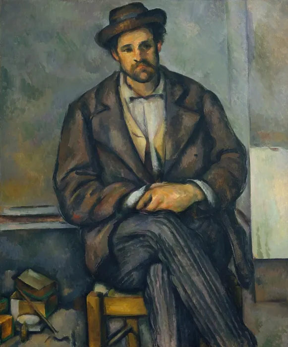 Framed Print : Seated Peasant, by Paul Cezanne, 1892-96, French Post-Impressionist painting, oil on canvas