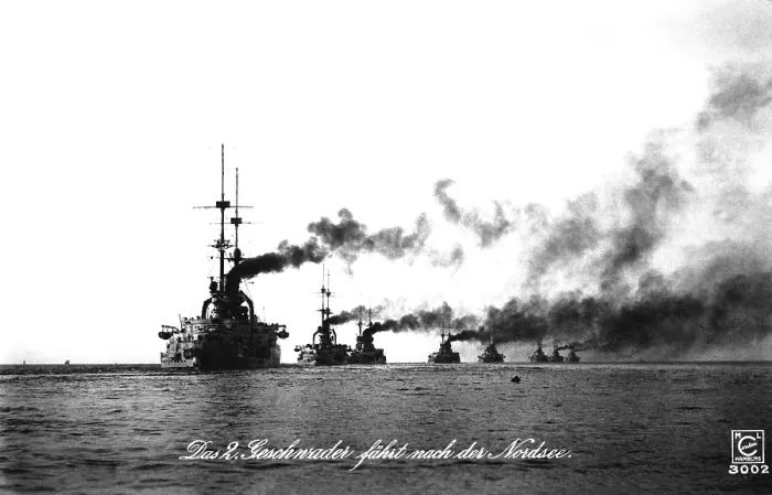 Framed Print : The second battleship squadron of the German navy sailing to the North Sea. Ca. 1911-14 Framed Print : The second battleship squadron of the German navy sailing to the North Sea. Ca. 1911-14