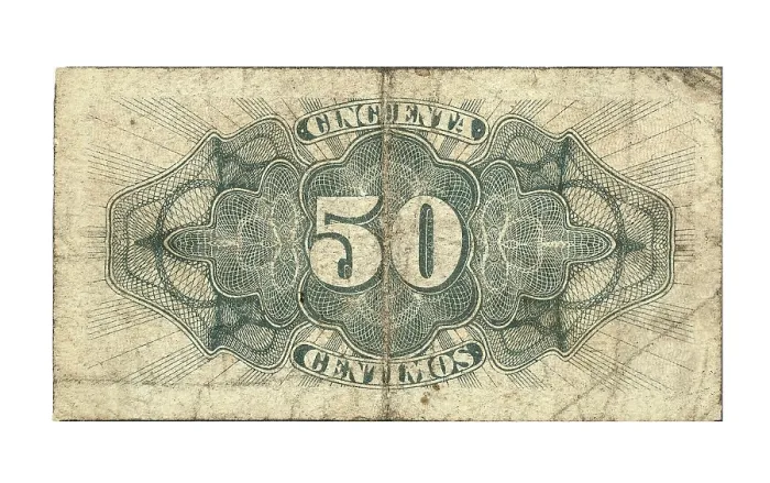 Framed Print : Second Spanish Republic. Reverse of a 50 cents banknote (1937). Coin. AISA / Everett Collection**US SALES ONLY**