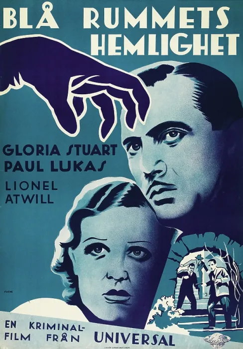 Framed Print : THE SECRET OF THE BLUE ROOM, (aka BLA RUMMETS HEMLIGHET), Swedish poster art, l-r: Gloria Stuart, Paul Lukas, 1933