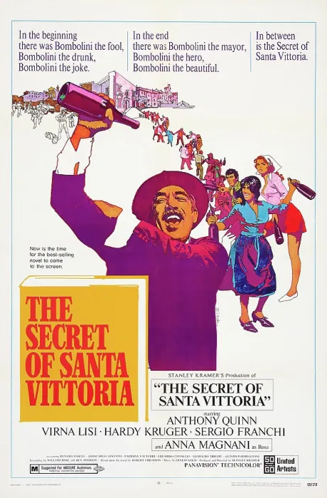 Framed Print : THE SECRET OF SANTA VITTORIA, US poster art, from front: Anthony Quinn, Anna Magnani, Sergio Franchi (left), Virna Lisi, 1969