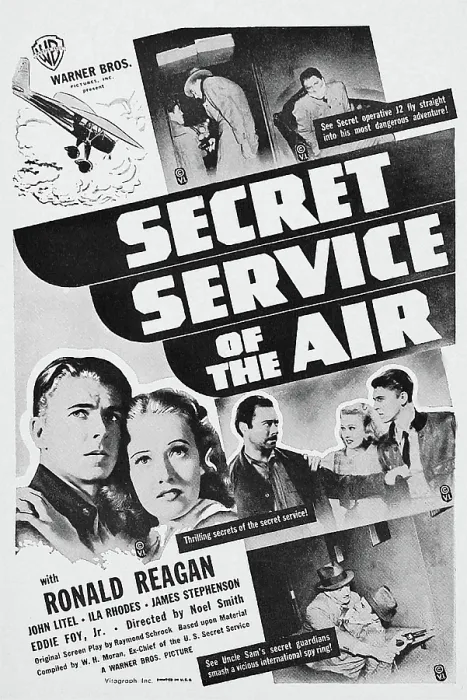 Framed Print : SECRET SERVICE OF THE AIR, US poster, middle left: Ronald Reagan, Ila Rhodes, James Stephenson, Rosella Towne, Ronald Reagan, 1939