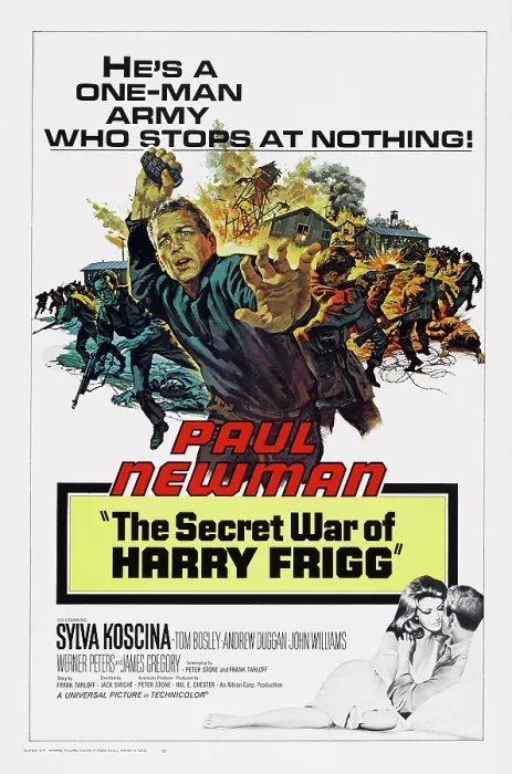 Framed Print : THE SECRET WAR OF HARRY FRIGG, top: Paul Newman, bottom: Sylva Koscina, poster art, 1968
