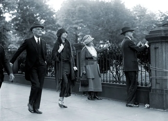 Framed Print : Secretary of the Treasury Andrew Mellon with daughter Alisa (1901-1969), arrives at the unveiling of the monument to Alexander Hamilton, the first secretary of the Treasury Framed Print : Secretary of the Treasury Andrew Mellon with daughter Alisa (1901-1969), arrives at the unveiling of the monument to Alexander Hamilton, the first secretary of the Treasury
