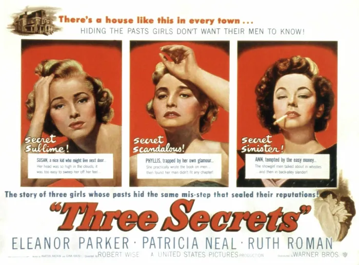 Framed Print : THREE SECRETS, Eleanor Parker, Patricia Neal, Ruth Roman, 1950