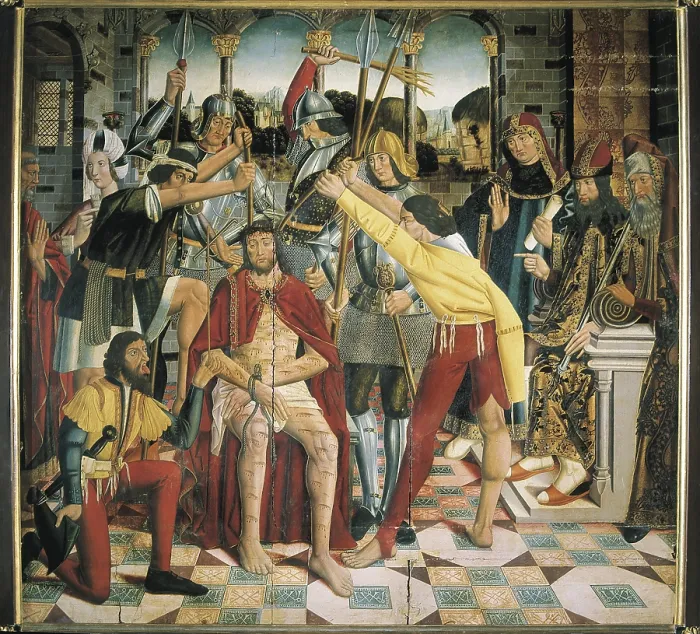 Framed Print : SEDANO, Alonso de (145(1st century-1530). Christ Crowned with Thorns. SPAIN. Burgos. Cathedral of St. Mary. Gothic art. Oil on wood
