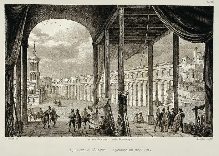 Framed Print : Segovia. The Acqueduct, 19th c. Engraving. SPAIN. Madrid. National Library. - P. Rotger / Iberfoto / Everett Collection (258818)**US SALES ONLY** Framed Print : Segovia. The Acqueduct, 19th c. Engraving. SPAIN. Madrid. National Library. - P. Rotger / Iberfoto / Everett Collection (258818)**US SALES ONLY**