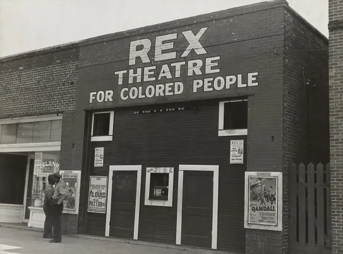 Framed Print : Segregated movie theater for African Americans in Leland, Mississippi, Nov. 1939