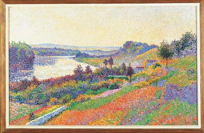 Framed Print : The Seine at Herblay, by Unknown Artist, 1890, 19th Century, oil on canvas, cm 50, 5 x 79, 5 - France, Ile de France, Paris, Muse dOrsay, RF1977-232. All Framed Print : The Seine at Herblay, by Unknown Artist, 1890, 19th Century, oil on canvas, cm 50, 5 x 79, 5 - France, Ile de France, Paris, Muse dOrsay, RF1977-232. All