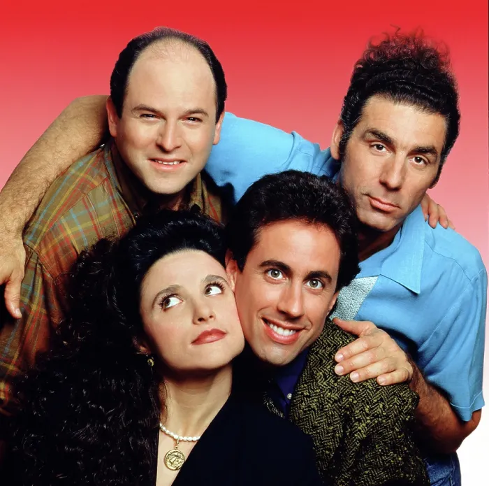 Framed Print : SEINFELD, Jason Alexander, Julia Louis-Dreyfus, Jerry Seinfeld, Michael Richards. Season 7. 1990 - 1998