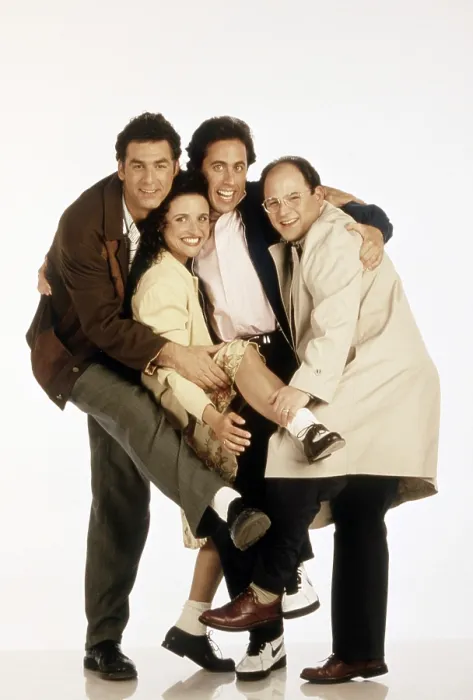 Framed Print : SEINFELD, from left: Michael Richards, Julia Louis-Dreyfus, Jerry Seinfeld, Jason Alexander, (Season 6, 1995), 1990-1998