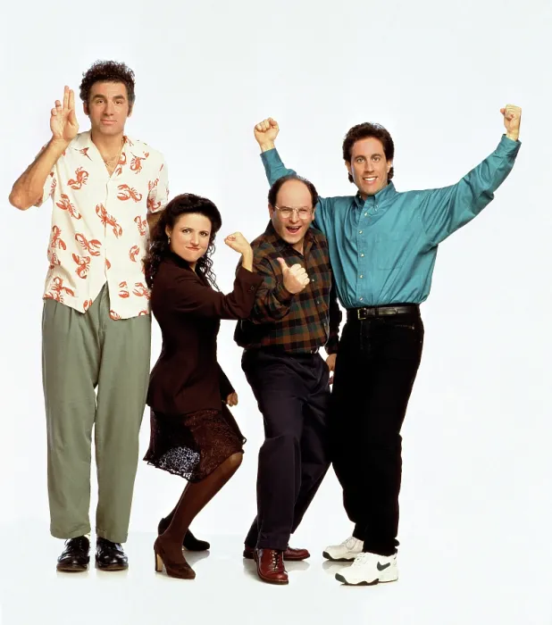 Framed Print : SEINFELD, Michael Richards, Julia Louis-Dreyfus, Jason Alexander, Jerry Seinfeld. Season 6. 1990 - 1998
