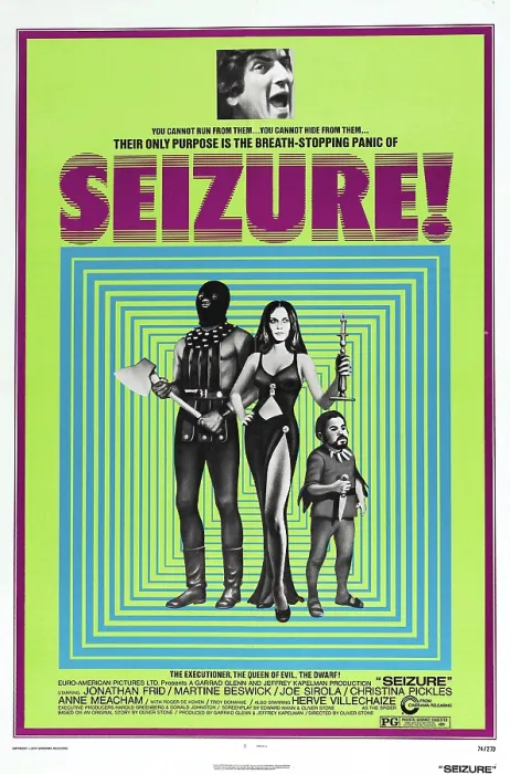 Framed Print : SEIZURE, US poster, top photo: Jonathan Frid, center far right: Herve Villechaize, 1974