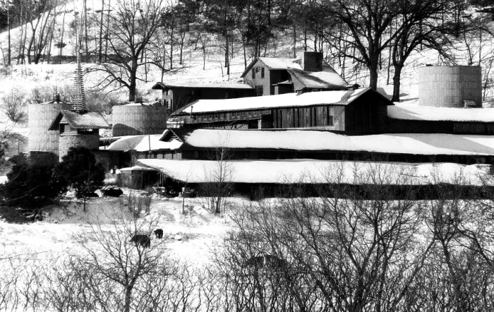 Framed Print : The self-designed home of architect Frank Lloyd Wright located near Spring Green, Wisconsin, 1967.. Courtesy: CSU Archives  /  Everett Collection
