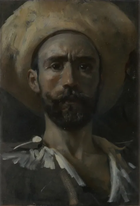 Framed Print : Self-portrait (Autoritratto), by Francesco Paolo Michetti, c. 1895, 19th Century, oil on canvas, 49 x 34 cm