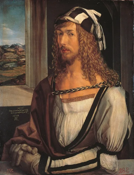 Framed Print : Self portrait, by copy from Albrecht Drer, 1600 - 1650, 17th Century, oil on panel, cm 52 x 41 - Italy, Tuscany, Florence, Uffizi Gallery. All Framed Print : Self portrait, by copy from Albrecht Drer, 1600 - 1650, 17th Century, oil on panel, cm 52 x 41 - Italy, Tuscany, Florence, Uffizi Gallery. All