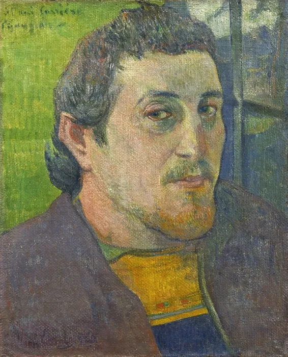 Framed Print : Self-Portrait Dedicated to Carriere, by Paul Gauguin, 1888-89, French Post-Impressionist painting, oil on canvas