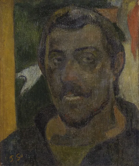 Framed Print : Self-portrait, by Paul Gauguin, 1890 - 1894, 19th Century, oil on canvas - Russia, Moscow, Pushkin Museum of Fine Arts. Whole artwork view. The face of the painter