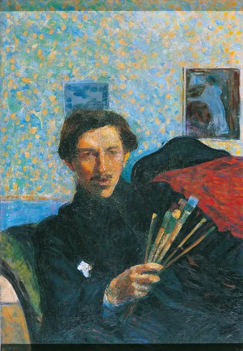 Framed Print : Self portrait, by Umberto Boccioni, 1905 - 1906, 20th Century, oil on canvas, cm 100 x 70 - Italy, Lombardy, Milan, Brera Art Gallery. All