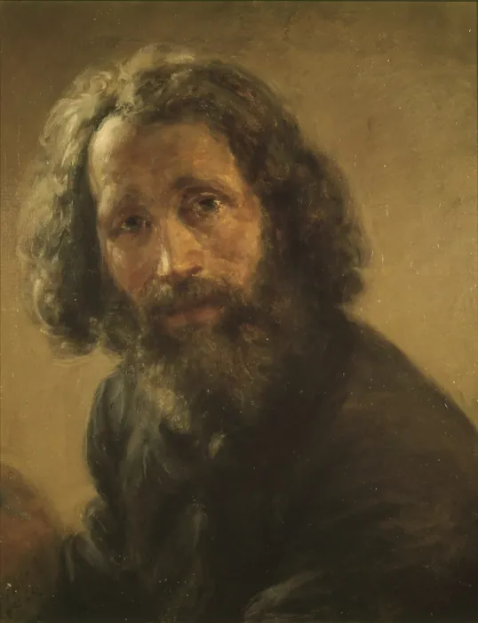 Framed Print : Selfportrait (Autoritratto), by Giovanni Carnovali also known as Piccio, 1864, 19th Century, oil on canvas, 52 x 42 cm - Private collection. Whole artwork view