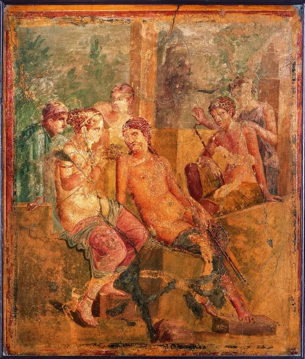 Framed Print : Sell of Cupids, by unknown artist, 45-79, 1st Century A.D. ripped fresco, 107 x 91 cm - Italy, Campania, Naples, National Archaeological Museum, Room LXVI, inv. 11147 Framed Print : Sell of Cupids, by unknown artist, 45-79, 1st Century A.D. ripped fresco, 107 x 91 cm - Italy, Campania, Naples, National Archaeological Museum, Room LXVI, inv. 11147
