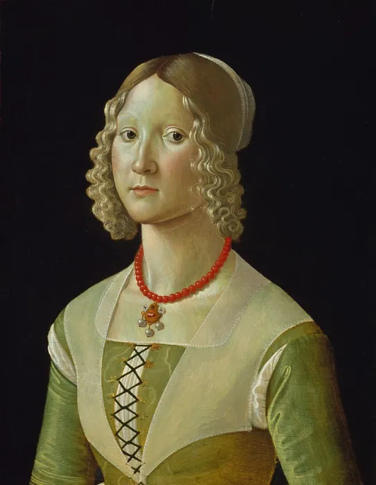 Framed Print : SELVAGGIA SASSETTI, by Davide Ghirlandaio, 1487-88, Italian Renaissance painting, tempera on wood