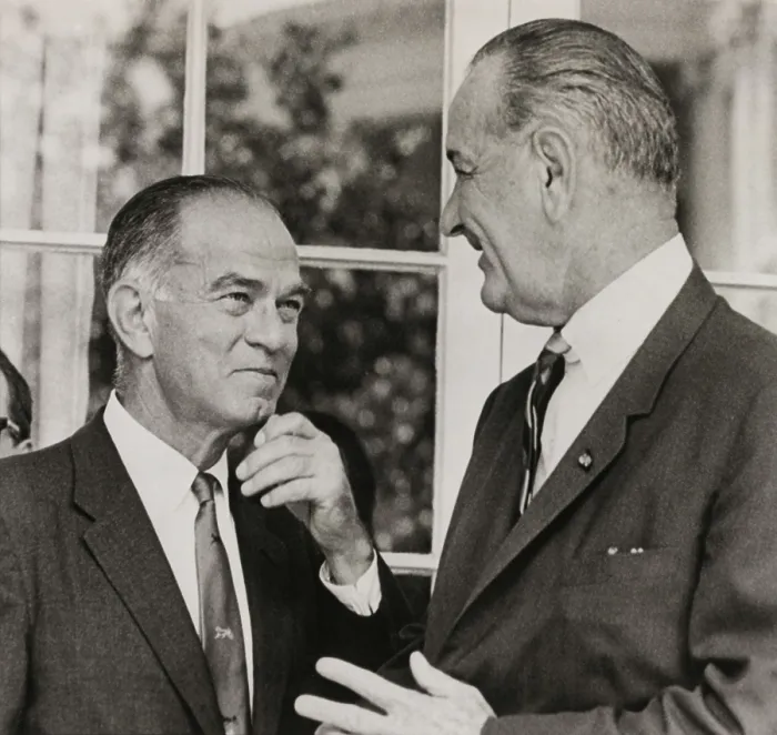 Framed Print : Sen. J. William Fulbright, and President Lyndon Johnson, June 15, 1966