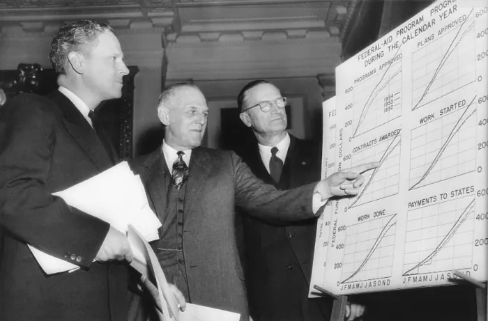 Framed Print : Senate Public Works Subcommittee hearings on Pres. Eisenhower's interstate road building program